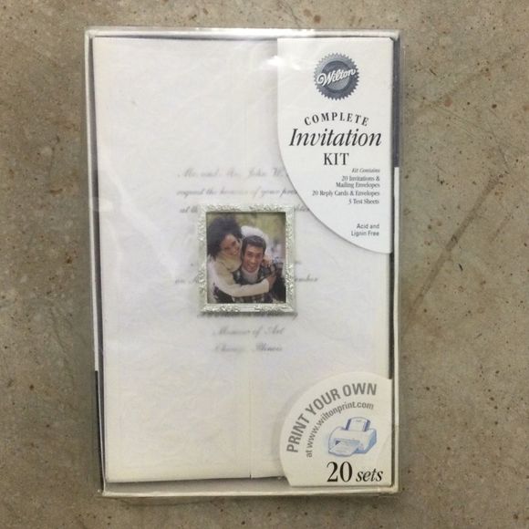 Wilton's Complete Invitation Kit - NIB, 20 DIY Print Your Own Wedding Invitation - Picture 3 of 6